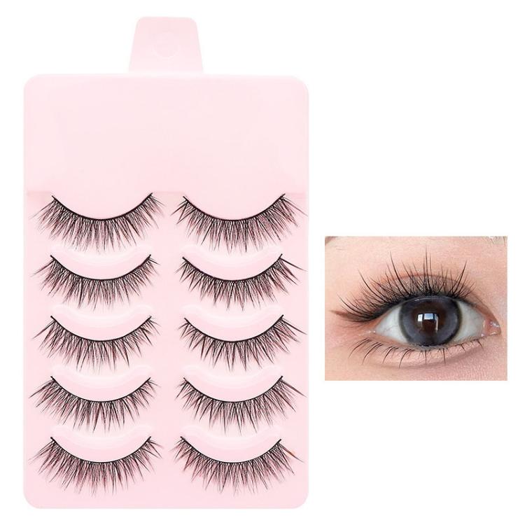Set di 5 paia di ciglia finte naturali per trucco quotidiano, monopezzo., 2205, DS122, QF04, QF05, QF06, QF26, QF75, QF90, QF91, QF92, QF93, Z301, Z302, LK01, LK02, LK03, LK04, NDEM, B94, F9, FK74, W01, W02, Z15C