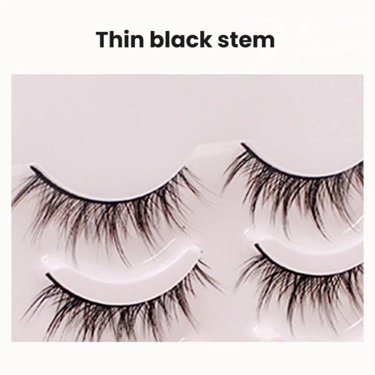 Set di 5 paia di ciglia finte naturali per trucco quotidiano, monopezzo., QX, XDEM