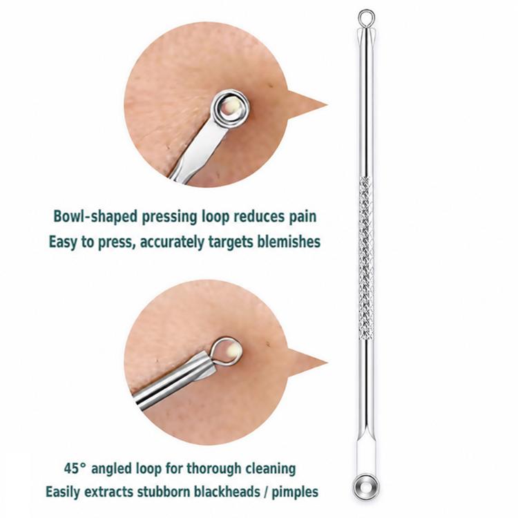 Set di 4 pinzette in acciaio inossidabile per la rimozione dei punti neri, ideali per il trattamento estetico dell'acne., Silver, Rose Gold