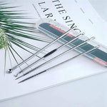 Set di 4 pinzette in acciaio inossidabile per la rimozione dei punti neri, ideali per il trattamento estetico dell'acne., Silver, Rose Gold