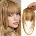 Parrucca da donna con frangia invisibile e realistica, senza cuciture, per infoltire i capelli.