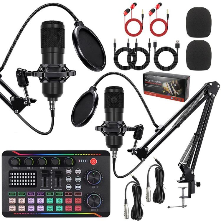 Kit doppio microfono condensatore BM800 con scheda audio F998 Max