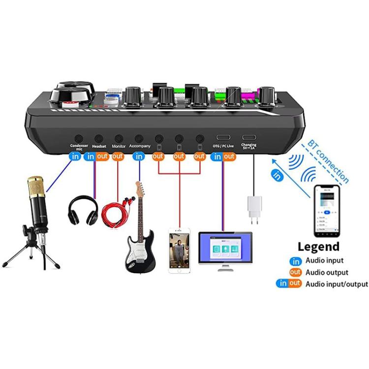 Kit doppio microfono condensatore BM800 con scheda audio F998 Max