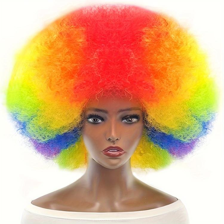Parrucca afro gigante oversize da 22 pollici, parrucca da clown per adulti, uomini e donne, parrucca extra large per costume da discoteca anni '70.