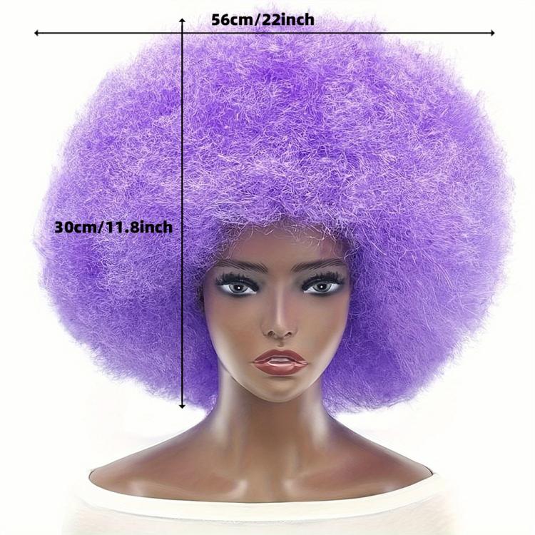 Parrucca afro gigante oversize da 22 pollici, parrucca da clown per adulti, uomini e donne, parrucca extra large per costume da discoteca anni '70.