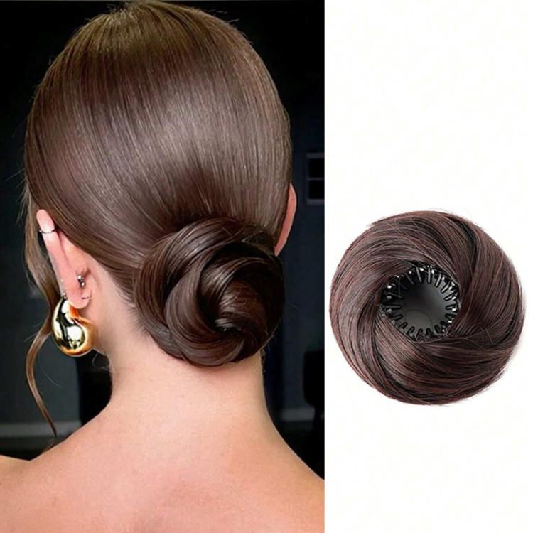 Chignon a nido d'uccello con clip a pinza, estensione per chignon disordinato da donna, chignon sintetico regolabile con grande clip a pinza