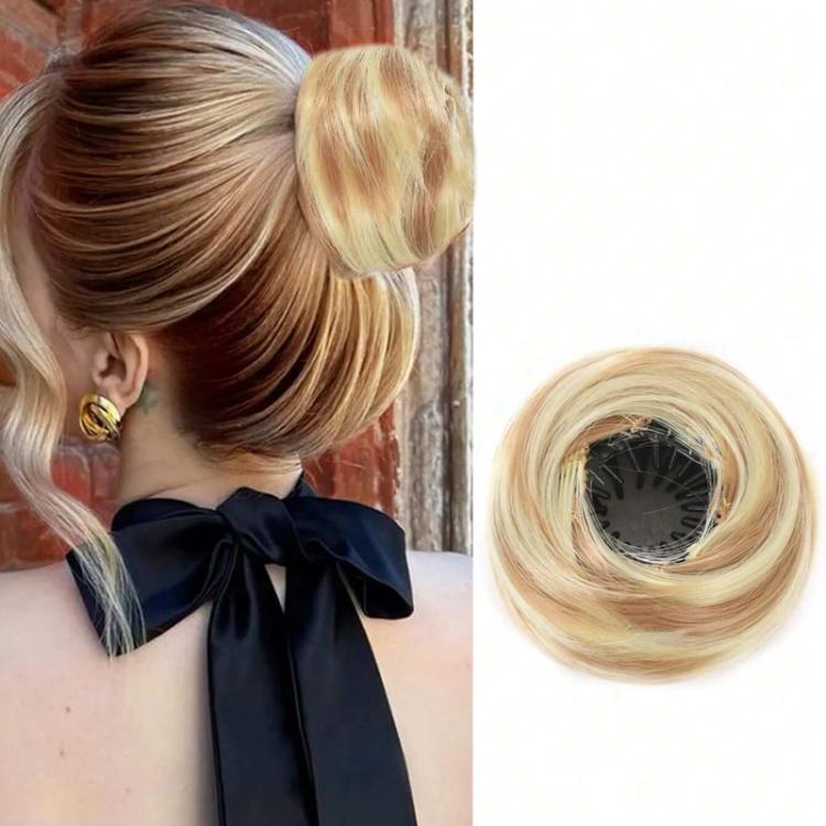 Chignon a nido d'uccello con clip a pinza, estensione per chignon disordinato da donna, chignon sintetico regolabile con grande clip a pinza