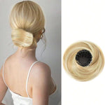 Chignon a nido d'uccello con clip a pinza, estensione per chignon disordinato da donna, chignon sintetico regolabile con grande clip a pinza