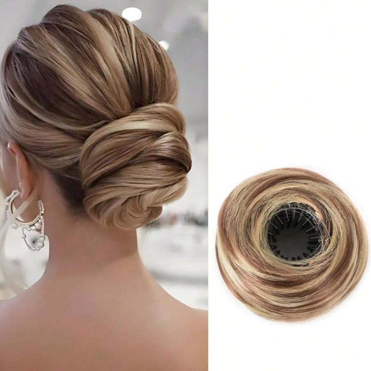 Chignon a nido d'uccello con clip a pinza, estensione per chignon disordinato da donna, chignon sintetico regolabile con grande clip a pinza
