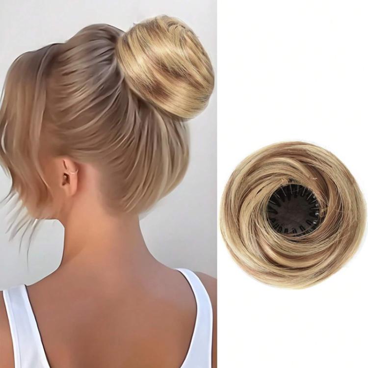Chignon a nido d'uccello con clip a pinza, estensione per chignon disordinato da donna, chignon sintetico regolabile con grande clip a pinza