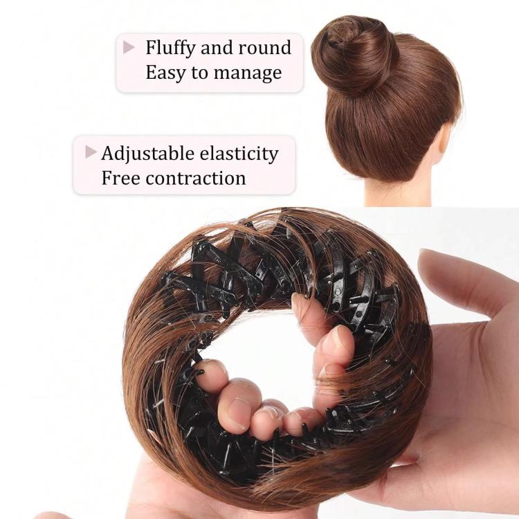 Chignon a nido d'uccello con clip a pinza, estensione per chignon disordinato da donna, chignon sintetico regolabile con grande clip a pinza