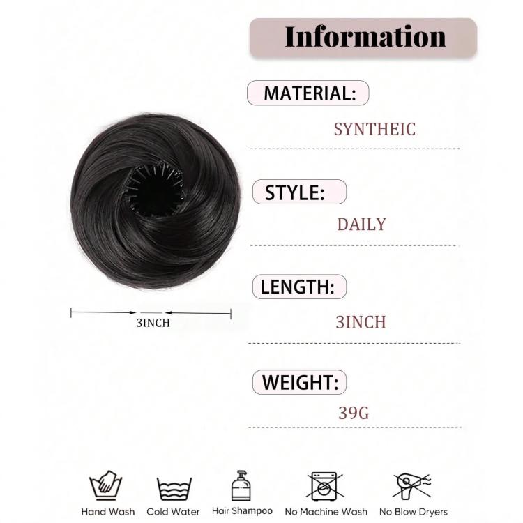 Chignon a nido d'uccello con clip a pinza, estensione per chignon disordinato da donna, chignon sintetico regolabile con grande clip a pinza