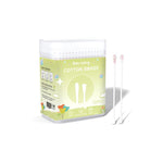 Confezione da 200 bastoncini di cotone per neonati Baby Sailing con punte ultrafini da 3 mm, bastoncini di carta multiuso a doppia estremità., Scoop & Spiral Tips