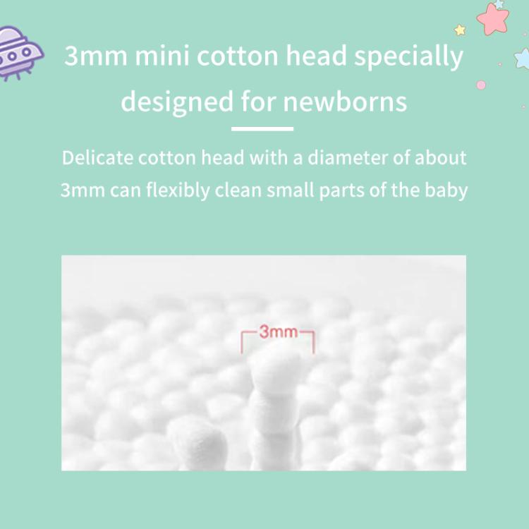 Confezione da 200 bastoncini di cotone per neonati Baby Sailing con punte ultrafini da 3 mm, bastoncini di carta multiuso a doppia estremità., Scoop & Spiral Tips