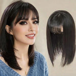 Extension per capelli con frangia in tessuto sintetico da 32 cm (12,6 pollici) per capelli diradati, extension dall'aspetto naturale con clip.