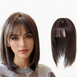 Extension per capelli con frangia in tessuto sintetico da 32 cm (12,6 pollici) per capelli diradati, extension dall'aspetto naturale con clip.