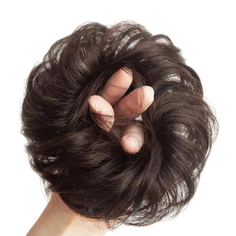 Chignon da donna per parrucca, anello per capelli, accessorio per acconciature semplici, chignon realistico, Straight Hair Brown Black, Straight Hair Black, Straight Hair Dark Brown, Straight Hair Light Brown, Curly Hair Brown Black, Curly Hair Black  ...