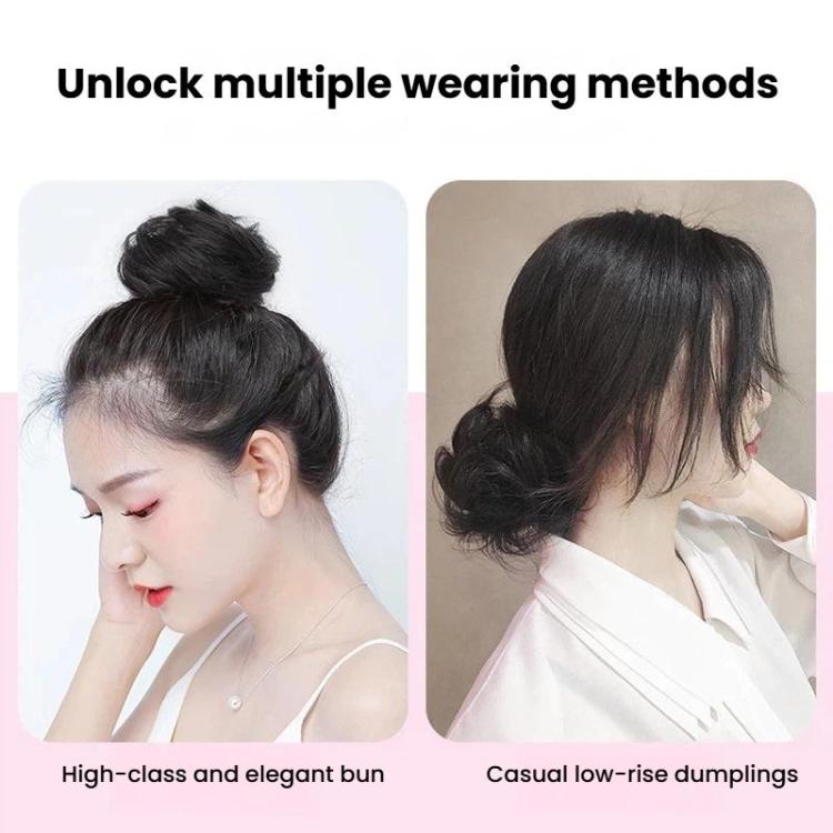 Chignon da donna per parrucca, anello per capelli, accessorio per acconciature semplici, chignon realistico, Straight Hair Brown Black, Straight Hair Black, Straight Hair Dark Brown, Straight Hair Light Brown, Curly Hair Brown Black, Curly Hair Black  ...