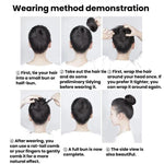 Chignon da donna per parrucca, anello per capelli, accessorio per acconciature semplici, chignon realistico, Straight Hair Brown Black, Straight Hair Black, Straight Hair Dark Brown, Straight Hair Light Brown, Curly Hair Brown Black, Curly Hair Black  ...