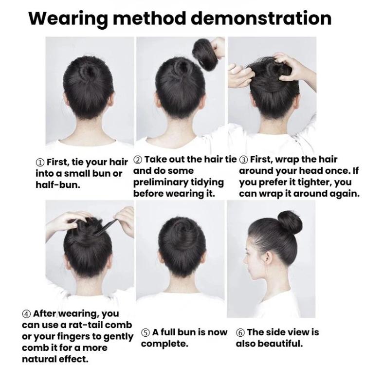 Chignon da donna per parrucca, anello per capelli, accessorio per acconciature semplici, chignon realistico, Straight Hair Brown Black, Straight Hair Black, Straight Hair Dark Brown, Straight Hair Light Brown, Curly Hair Brown Black, Curly Hair Black  ...