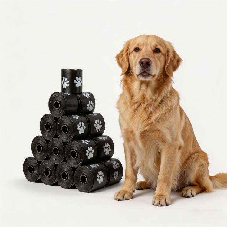 Rotoli di ricambio per sacchetti per escrementi di cane, a prova di perdite, ecologici, senza profumo, con un simpatico design a impronta di zampa, 1,2 cm, seta., 10 Rolls/150 Bags, 20 Rolls/300 Bags