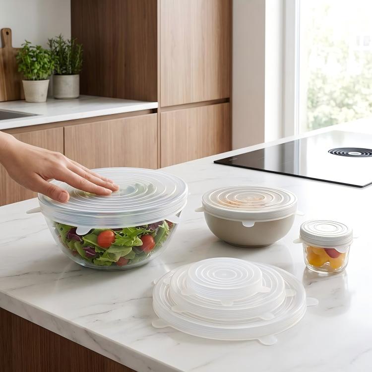 Set di 6 coperchi rotondi in silicone per alimenti LsCook, 80g
