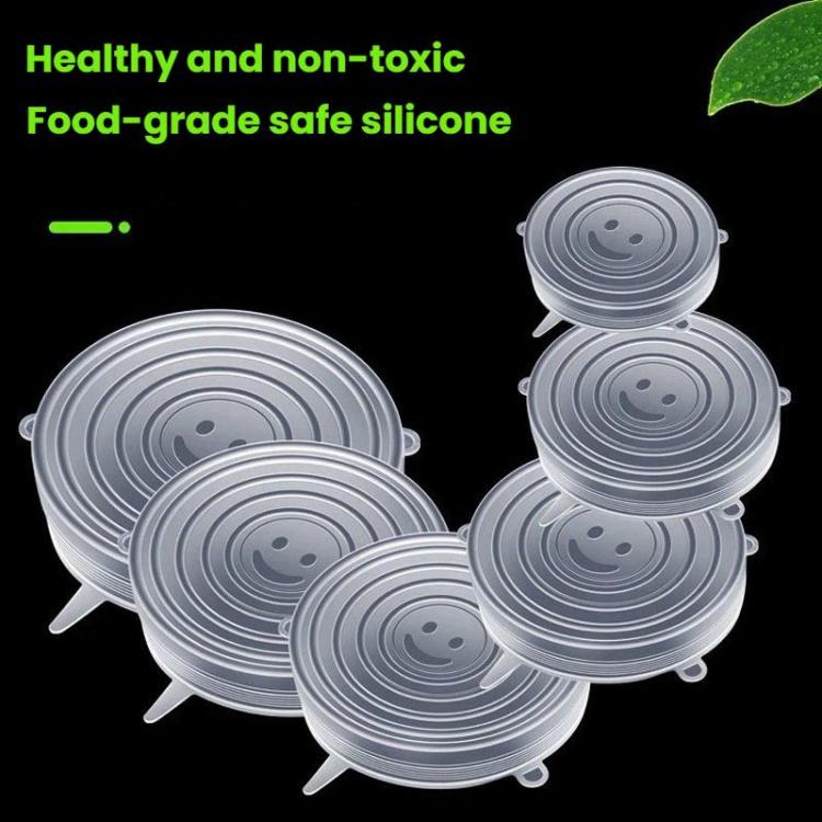 Set di 6 coperchi rotondi in silicone per alimenti LsCook, 80g