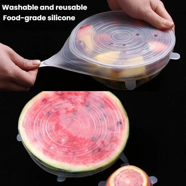 Set di 6 coperchi rotondi in silicone per alimenti LsCook, 80g