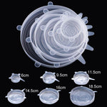 Set di 6 coperchi rotondi in silicone per alimenti LsCook, 80g