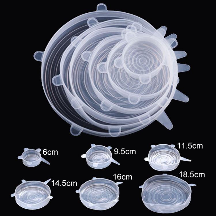 Set di 6 coperchi rotondi in silicone per alimenti LsCook, 80g
