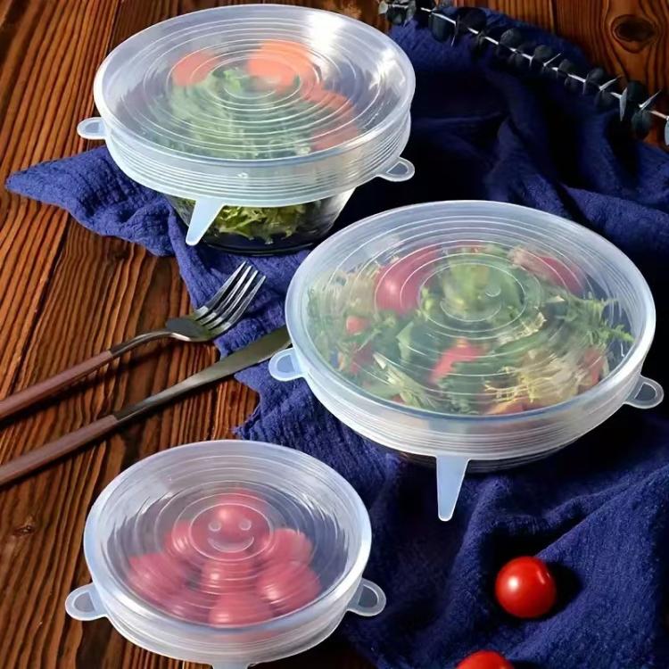 Set di 6 coperchi rotondi in silicone per alimenti LsCook, 80g