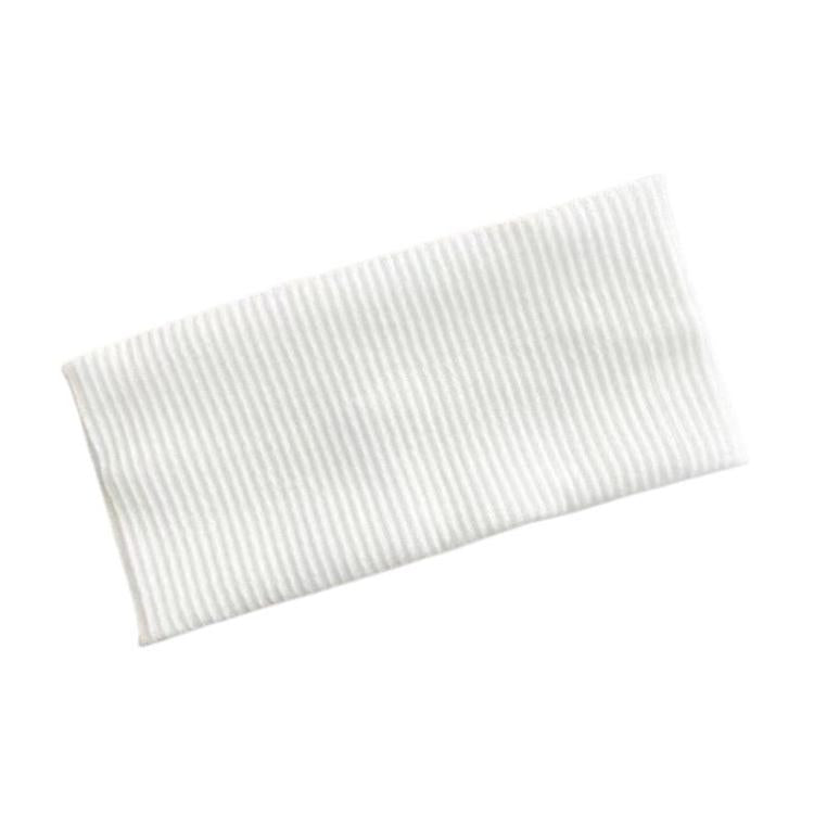 Fascia sportiva a righe lavorata a maglia, 18,5 x 8 cm, con bordo largo, ideale per lavarsi il viso.
