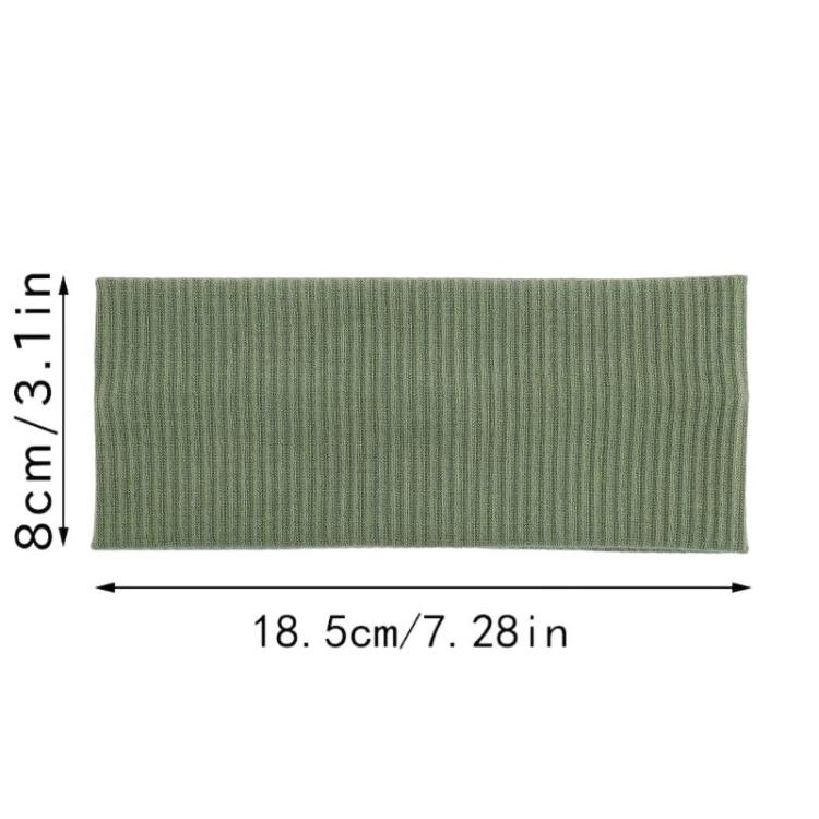 Fascia sportiva a righe lavorata a maglia, 18,5 x 8 cm, con bordo largo, ideale per lavarsi il viso.