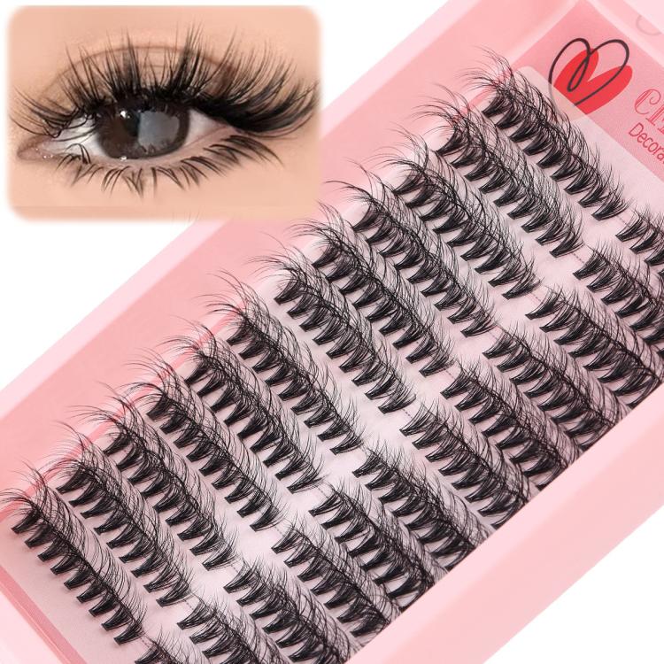 216 Ciglia finte segmentate a ciuffetti densi fai da te, con curvatura naturale, a ciuffetti singoli., DIY-SET-595（30D）, DIY-SET-596（40D）, DIY-SET-597（50D）, DIY-SET-598（60D）, DIY-SET-599（80D）, DIY-SET-600（100D）
