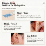60 pezzi/confezione di fili monouso per la pulizia dei fori dell'orecchio, per eliminare gli odori e per la cura post-piercing.