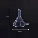20 mini imbuti per bottigliette, imbuti minuscoli in plastica trasparente per riempire oli essenziali, profumi, articoli da toilette da viaggio e cosmetici.