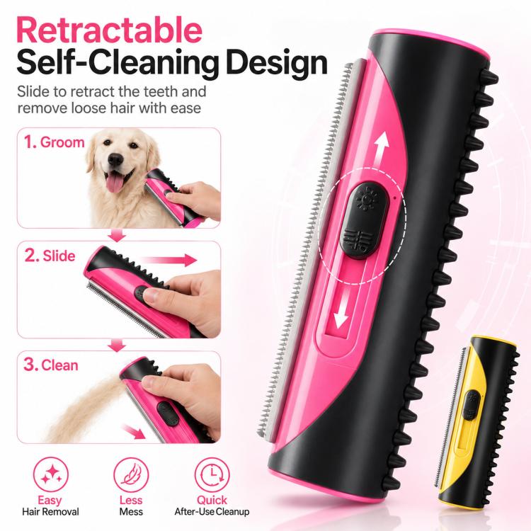 Pettine massaggiante per cani, strumento per la pulizia e la toelettatura dei cani, per rimuovere il pelo in eccesso.