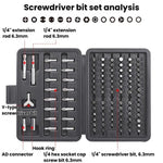 Set di punte per cacciavite in acciaio al cromo vanadio, punte a croce, esagonali e a fiore con intaglio., 100pcs / set, Hi-Spec 101pcs / set, 24pcs / set, 50pcs / set, 105pcs / set