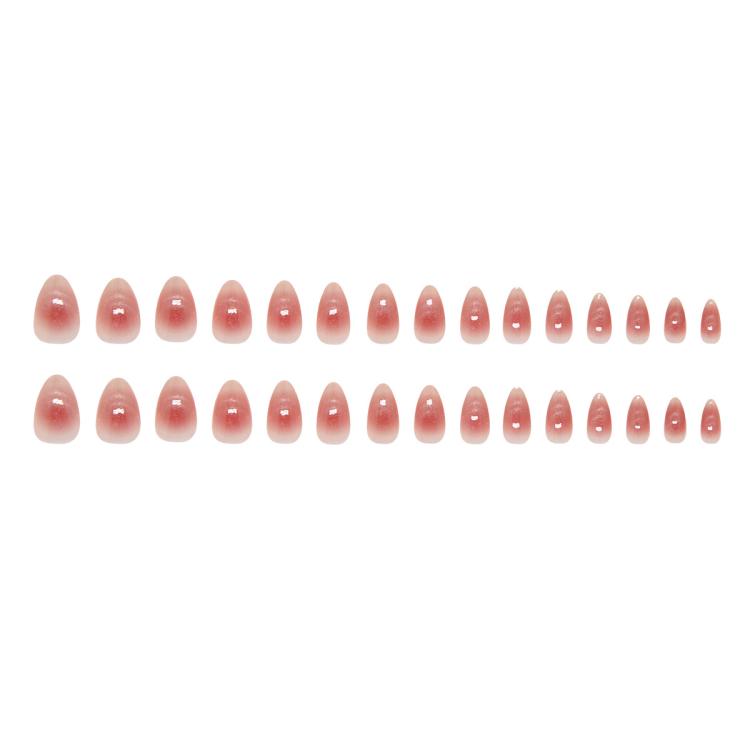 30 pezzi/confezione Unghie finte adesive rosa effetto occhi di gatto, corte, a mandorla, lucide, magnetiche, traslucide, con glitter sfumati, da incollare per donna