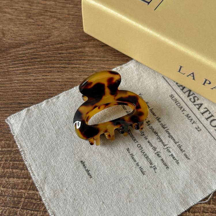 Piccole mollette per capelli da donna, antiscivolo, in acetato effetto tartaruga, design vintage francese.