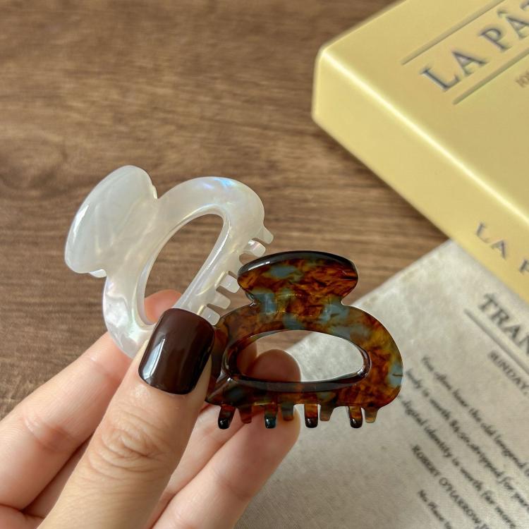 Piccole mollette per capelli da donna, antiscivolo, in acetato effetto tartaruga, design vintage francese.