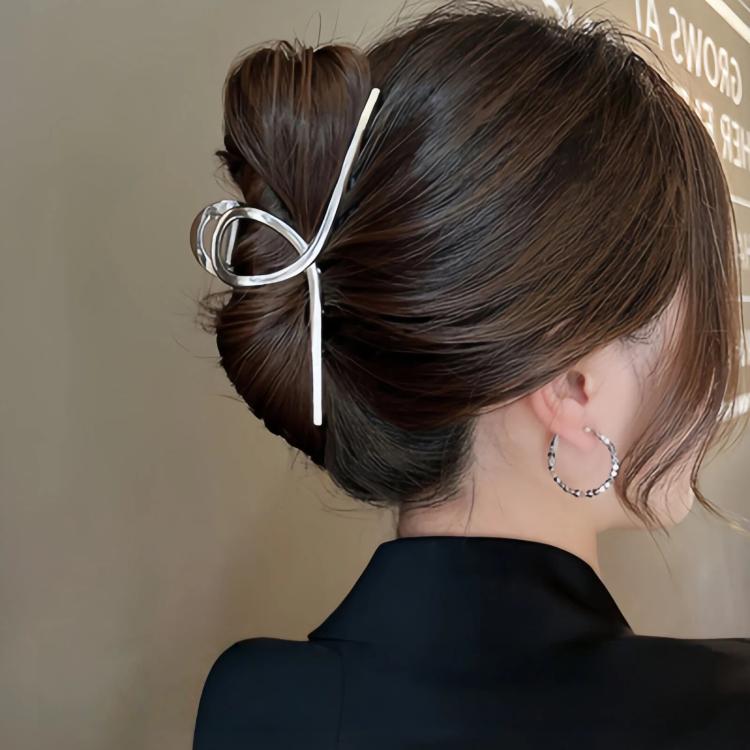 Fermagli per capelli in metallo da donna, grandi, per capelli spessi, antiscivolo, con tenuta forte, a clip., 11.5cm Gold, 13.5cm Gold, 11.5cm Gray Black, 13.5cm Gray Black, 11.5cm Silver, 13.5cm Silver