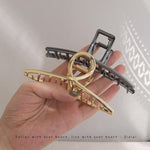 Fermagli per capelli in metallo da donna, grandi, per capelli spessi, antiscivolo, con tenuta forte, a clip., 11.5cm Gold, 13.5cm Gold, 11.5cm Gray Black, 13.5cm Gray Black, 11.5cm Silver, 13.5cm Silver