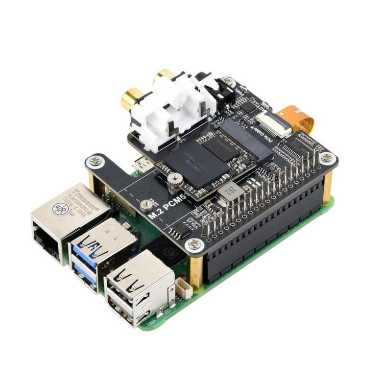 Scheda PCIe a M.2 per Raspberry Pi 5 con audio I2S