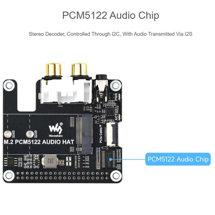Scheda PCIe a M.2 per Raspberry Pi 5 con audio I2S