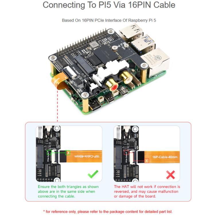 Scheda PCIe a M.2 per Raspberry Pi 5 con audio I2S