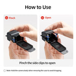 Custodia protettiva per gimbal aMagisn per DJI Osmo Pocket 4 con design a ribalta monoblocco e protezione integrata per joystick 3D.