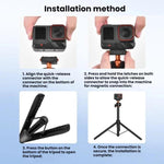 Per Insta360 Ace Pro / 2 / X5 Asta di prolunga per selfie a sgancio rapido Flymile per treppiede