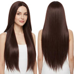 Parrucca lunga e liscia da cosplay, versatile, con riga centrale, 80 cm., Black, White, Silver, Light Gold, Red, Dark Brown, Light Brown, Purple, Royal Blue, Claret, Orange, Mint Green, Gray, Light Purple, Sky Blue, Linen, Gold, Smoky Pink, Blue-black ...