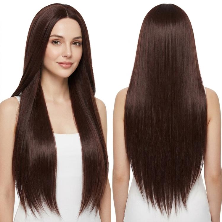 Parrucca lunga e liscia da cosplay, versatile, con riga centrale, 80 cm., Black, White, Silver, Light Gold, Red, Dark Brown, Light Brown, Purple, Royal Blue, Claret, Orange, Mint Green, Gray, Light Purple, Sky Blue, Linen, Gold, Smoky Pink, Blue-black ...